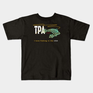 Tampa Bay Florida, TPA, I love fishing in the USA. Kids T-Shirt